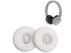 Almohadillas para auriculares JBL T670NC, espuma suave, textura arrugada, color blanco, sin ranuras para tarjetas.