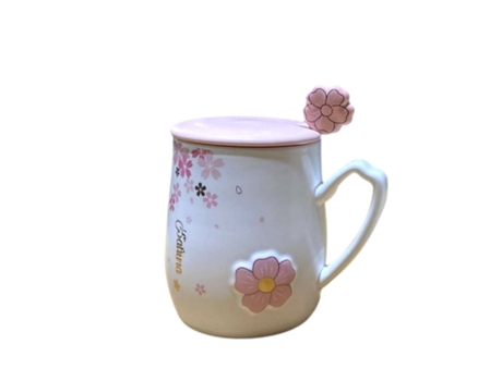 Taza XGF Linda pequeña taza de café Taza Leche al aire libre Sakura Tazas de café Cerámica Cerámica Cafe Cafe Café Taza linda | Vidrio de moda (bla...