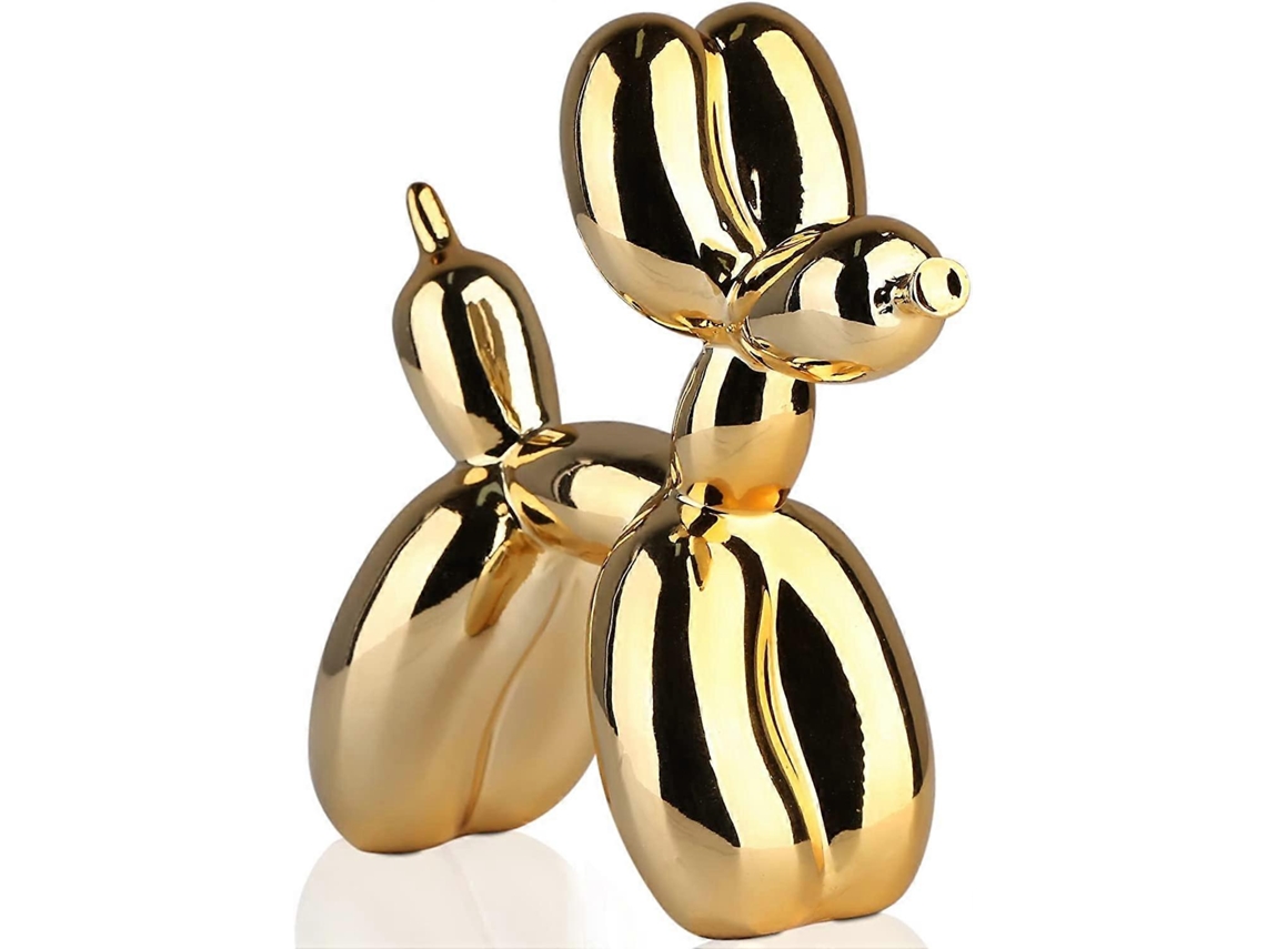 Rebe-estatua De Perro Globos Electroplateada Brillante (oro, 3.9*3.9*1.6 Pulgadas) Decoración Hogar Coleccionable Regalo