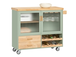 Carro de Cocina con 2 Cajones y 2 Puertas Verde Fkw114-Gr SOBUY SOBUY