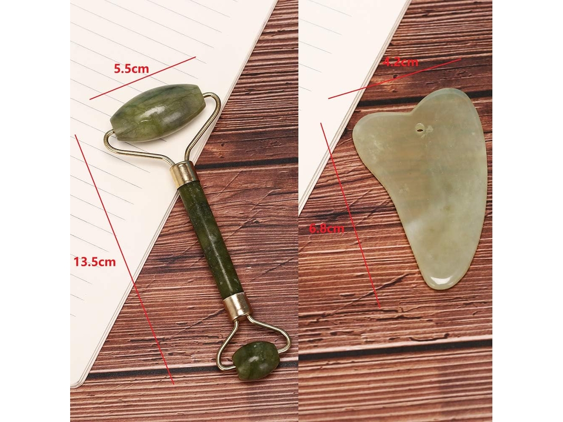 Juego de herramientas de masaje con raspador de jade