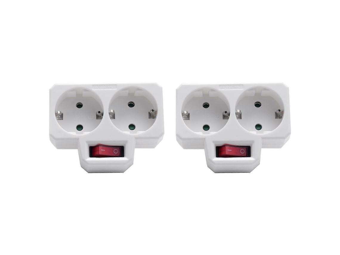 Adaptador de doble clavija con interruptor, 3800 W, para oficina, hogar o viajes
