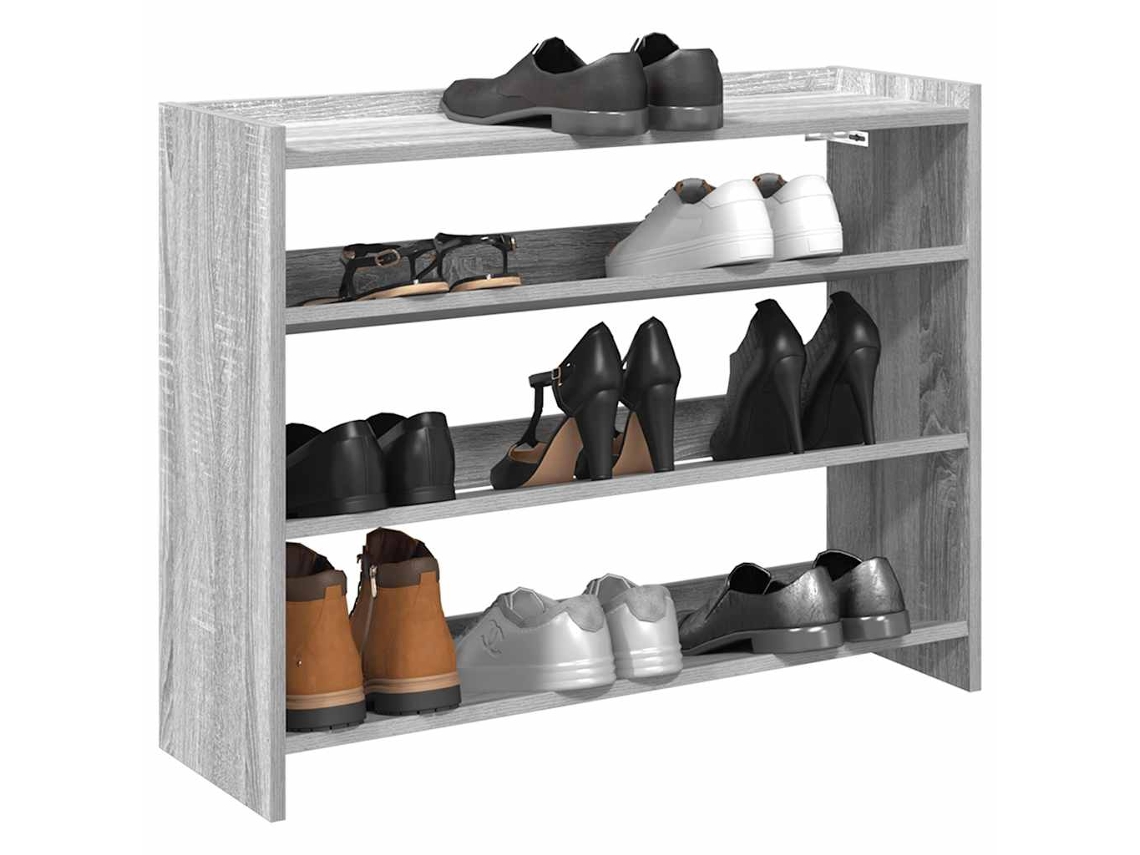 Mueble Zapatero | Armario Zapatero Madera Contrachapada Gris Sonoma 80x25x62 Cm