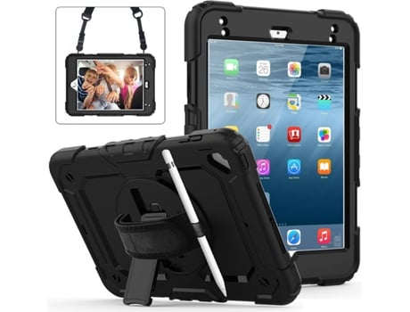 Carcasa + Protector de Pantalla + Soporte Tablet iPad Mini 5 (iPad Mini 5 - 7.9'' - Negro)
