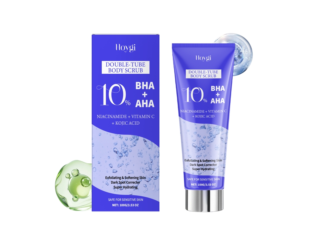 Gel exfoliante corporal para una piel suave y radiante.