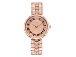 Reloj De Pulsera Analógico De Cuarzo Para Mujer, De Aleación De Oro Rosa, Moderno, Con Esfera Redonda.