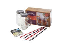 Conjunto 2 Tazas, 4 Pajillas y Accesorios Kilner 0.4l