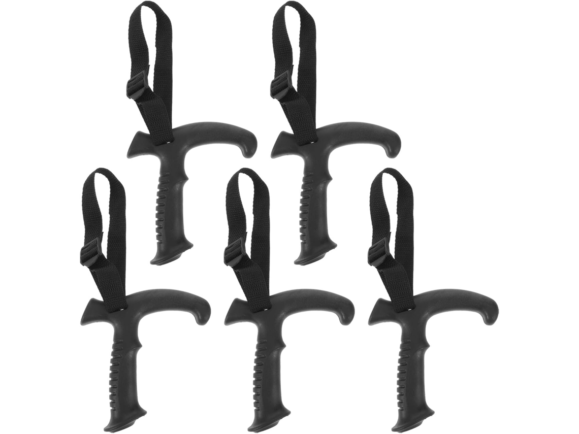 Juego de 5 piezas con 5 asas negras en forma de T, de 16 mm de grosor.