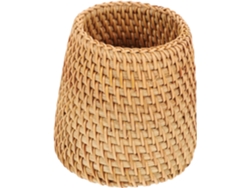 Besportble Portalápices De Ratán Tejido Estilo Pastoral Y Escritorio Natural 10.00x9.50x9.50cm - Tamaño: 10...