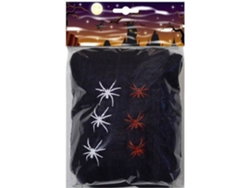 Decoraciones de Halloween DISFRAZZES Telaraña Negra con 6 Arañas (100 gr)
