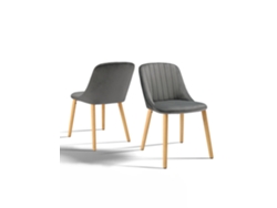 Sillas De Comedor Goeurvant 993(pack De 2, Gris Claro, Terciopelo)