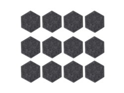 Paneles acústicos hexagonales de alta densidad Baok-12, paneles fonoabsorbentes, paneles acústicos para paredes, gris oscuro, 14x12x7cm