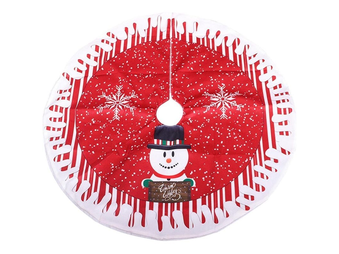 Falda Redonda Para Árbol De Navidad Con Copo De Nieve, 80 Cm, Roja, Tejido Suave.
