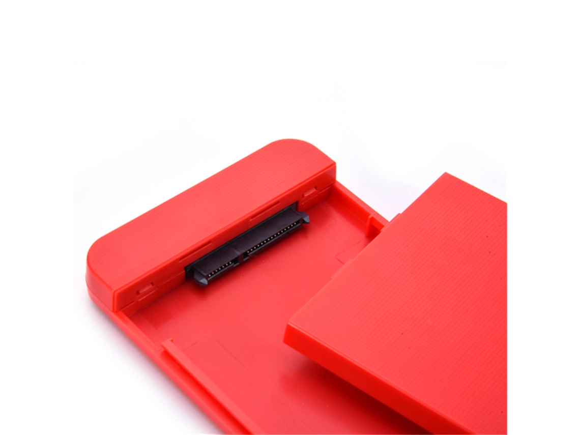 Caja De Disco Duro Usb3.0 De 2.5 Pulgadas, Carcasa Externa Sata Hdd/ssd, Sin Herramientas, Rojo