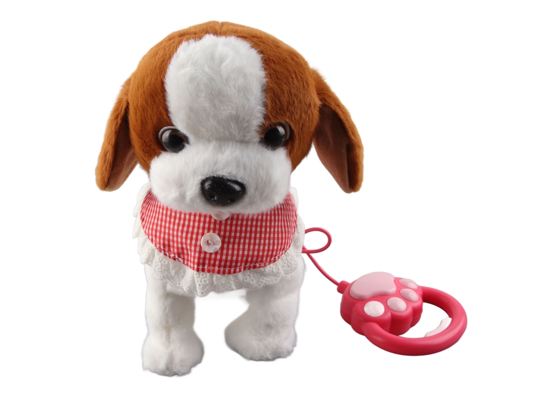 Brinquedo Cachorro Pelúcia Eletrônico Interativo Anda Late Dança Com Controle Remoto Para Crianças Marrom