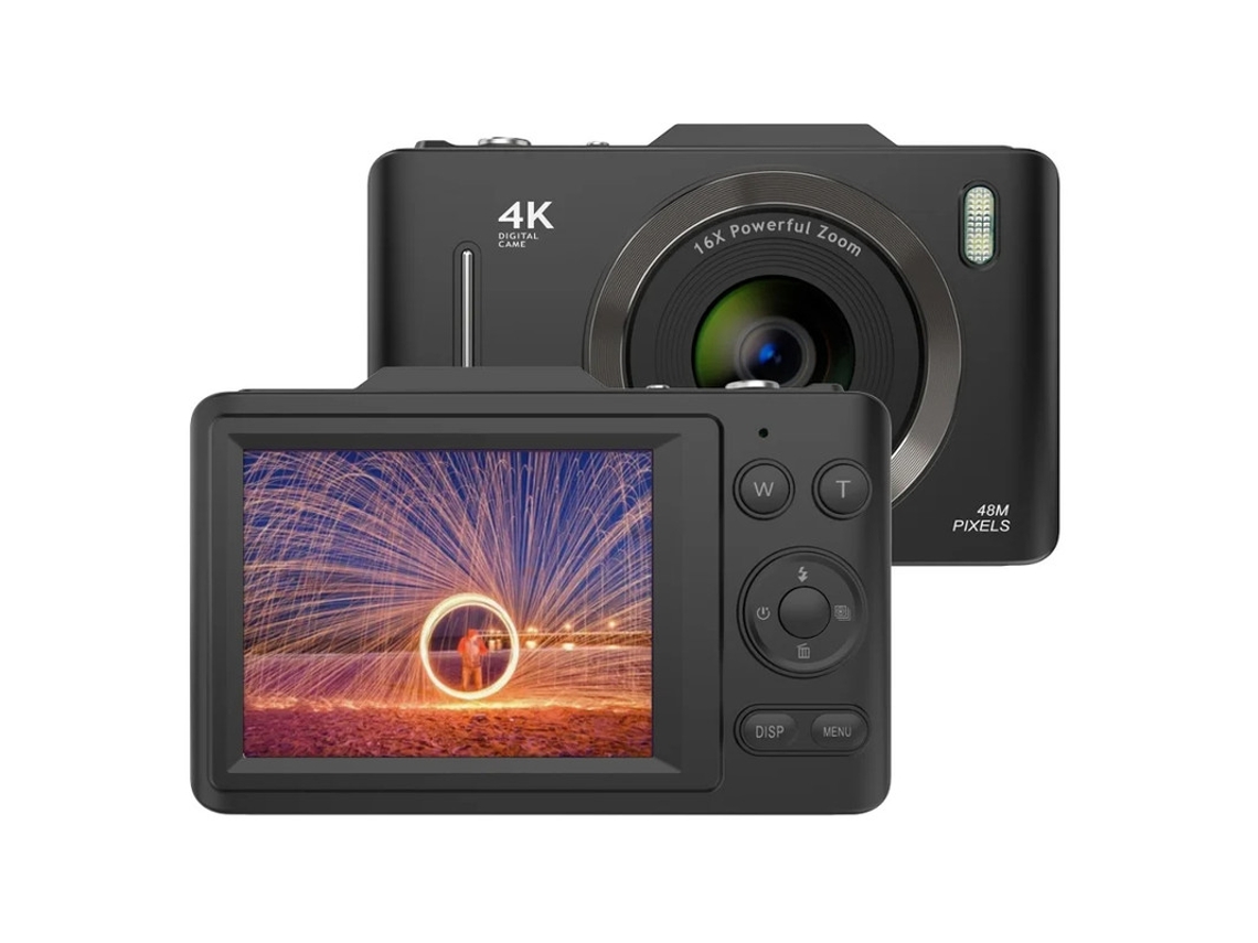 Cámara digital para niños FHD 1080P con tarjeta SD de 64 GB y zoom digital de 16x, portátil, para niños y niñas, color negro, Yizhood