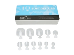 Uñas planas Kkml-550, cobertura completa, transparentes, ultrafinas, de varios tamaños, con caja de almacenamiento.