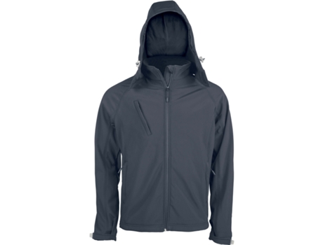 Chaqueta para Hombre KARIBAN Softshell con Capucha Extraíble Gris para Fitness (S)
