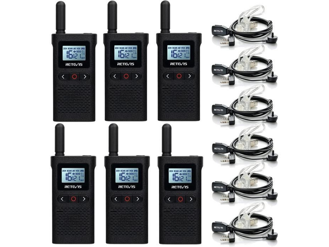 Walkie-talkie Rb628 con auriculares, walkie-talkie Pmr446 profesional con baterías recargables de 1500 mAh, pantallas LCD VOX Ctcss/dcs Retevis