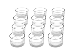 Portavelas Circulares Para Velas De Té - Juego De 12 | Cristal Transparente | Diseño Moderno
