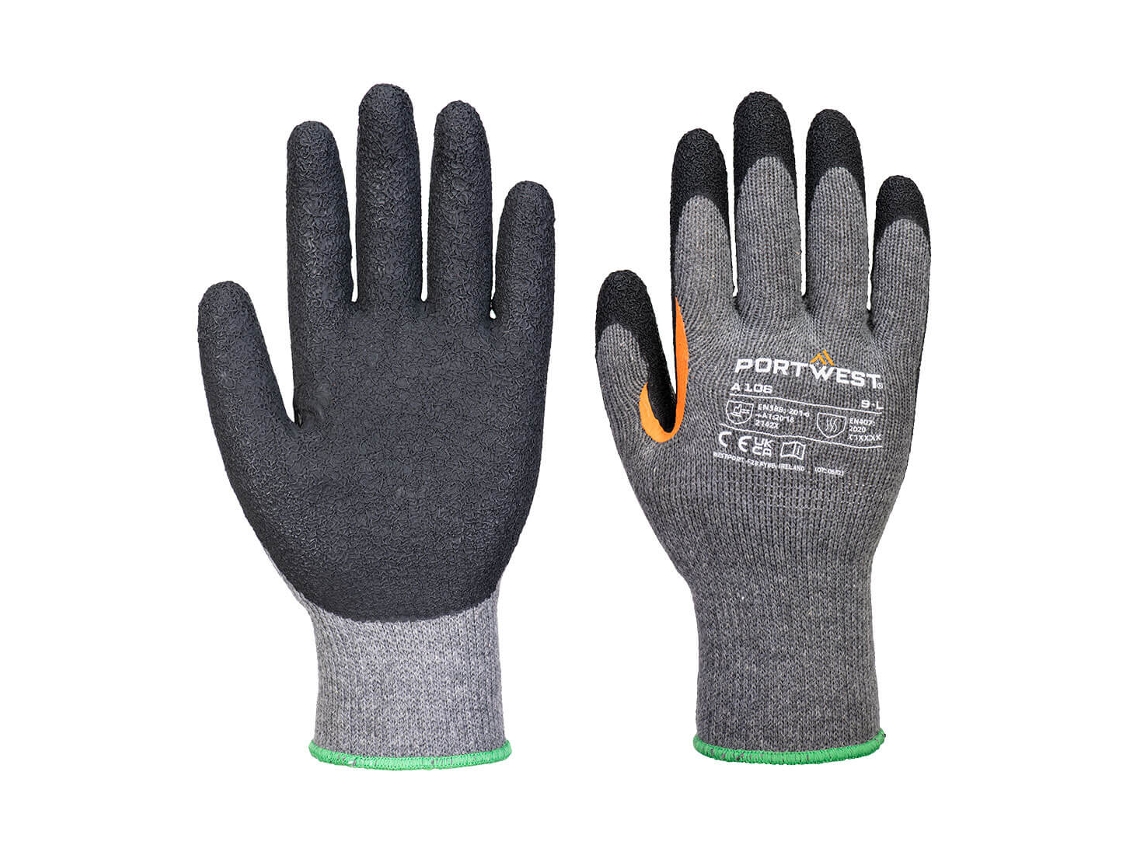 Guante Grip 10 Latex Reinforced Thumb - Pack De 12 Gris Negro / Xxl
