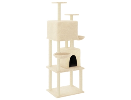 Rascador para gatos con postes de sisal crema VIDAXL (180 cm)