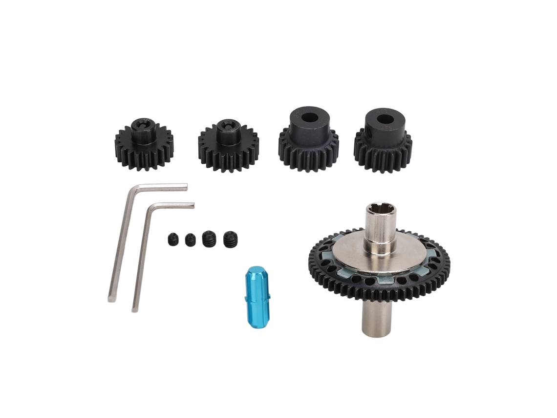 Conjunto De Engranajes Deslizantes 57t 0.8mod Acero Templado Engranaje Motor 20t 21t Para Coches Rc Arrma 1/10 1/8 4s Azul Claro