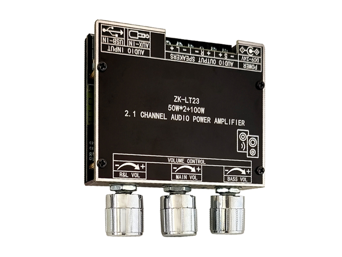 Placa Amplificadora De 2.1 Canales Con Bluetooth, Volumen Ajustable Y Múltiples Funciones De Optimización De Audio.