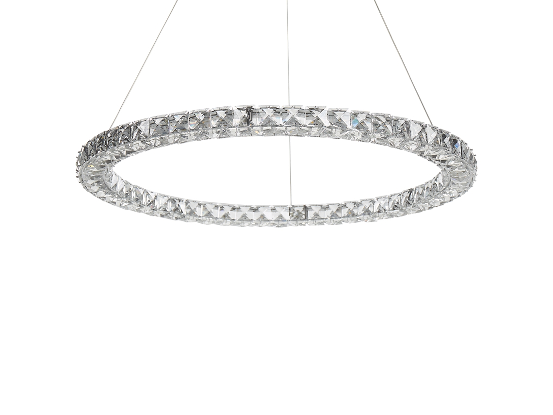 Lámpara de techo BELIANI Magat de Acero, Cristal Plateado 60x60x142