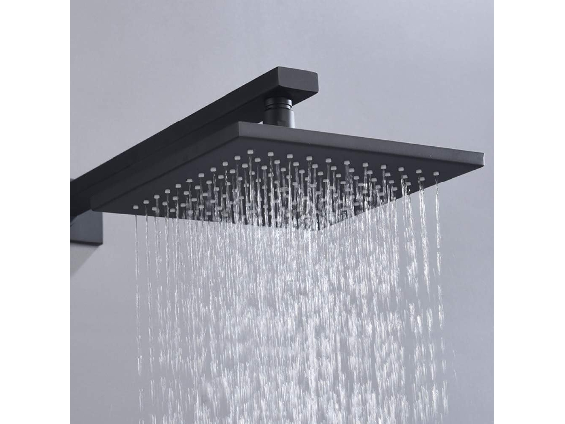 Cabezal De Ducha Fijo De Acero Inoxidable 8 8 De Alta Presión En Negro Mate Para