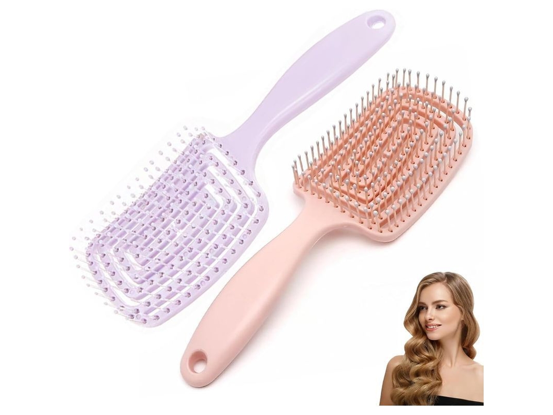 Juego De 2 Peines Desenredantes, Peine De Secado Rápido, Ideal Para Cabello Largo, Grueso, Rizado, Liso, Húmedo Y Seco.