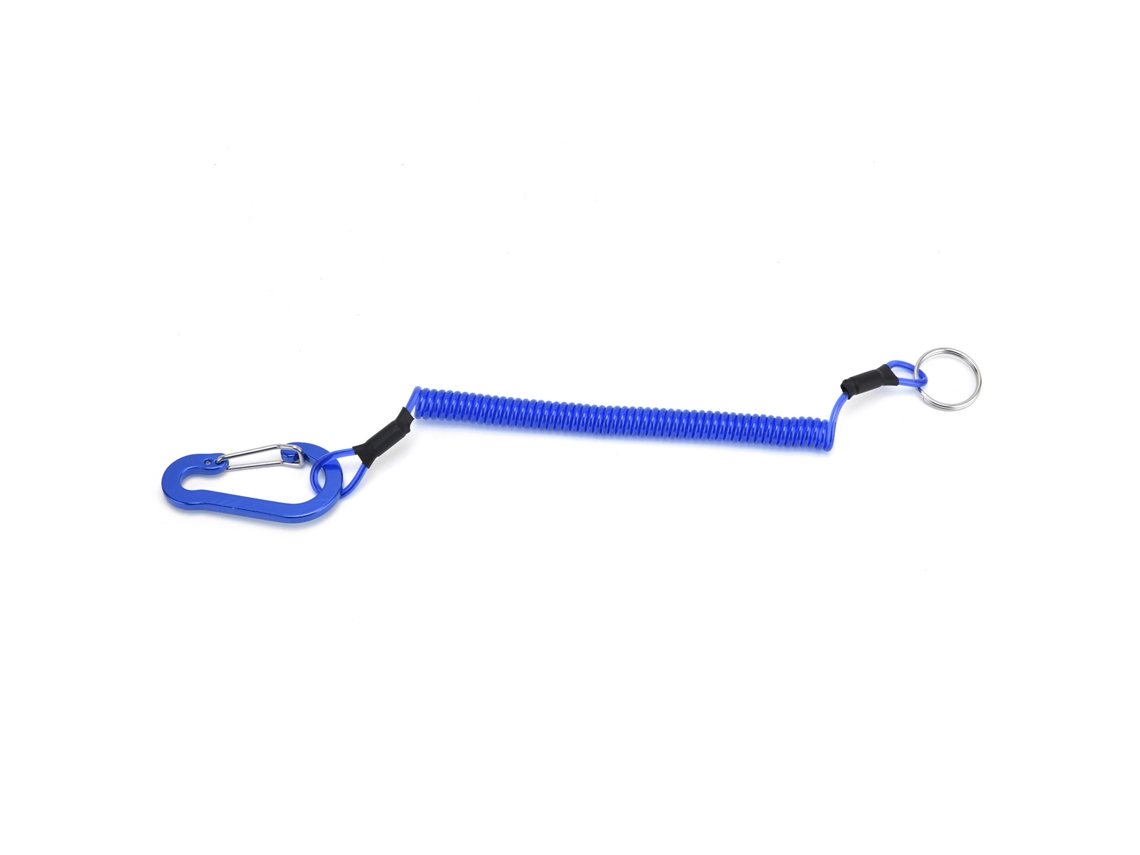 Cuerda Lanyard De Pesca Retráctil Resorte Seguro Accesorio Llavero Espiral Azul Herramienta De Pesca