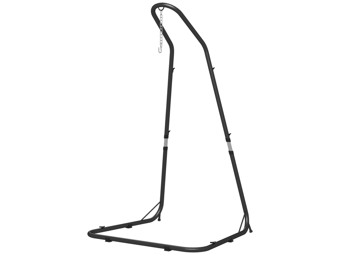 Soporte Silla Colgante Estructura Ajustable 133x116x195/230cm Negro