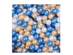 100 Bolas De Macaron Para Piscina De Bolas, Inodoras, Elásticas, Resistentes A Las Mordeduras, Regalo Seguro Para Niños, Azules Y Blancas.