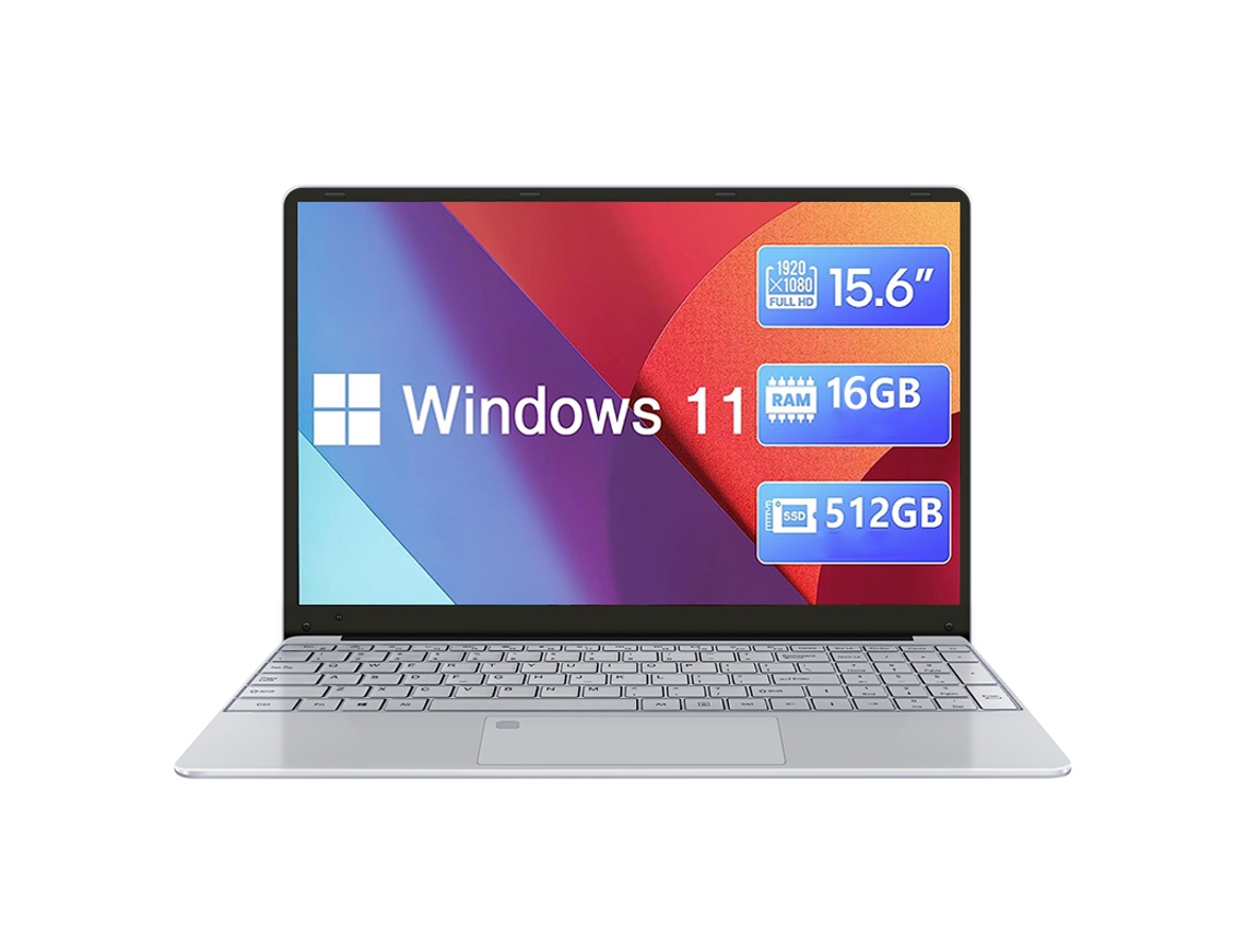 WUXIAN Laptop Desbloqueo de Huellas Dactilares 15.6'' Intel Celeron N5095 2.9Ghz Ram: 16 Gb 512 Gb Ssd Mouse