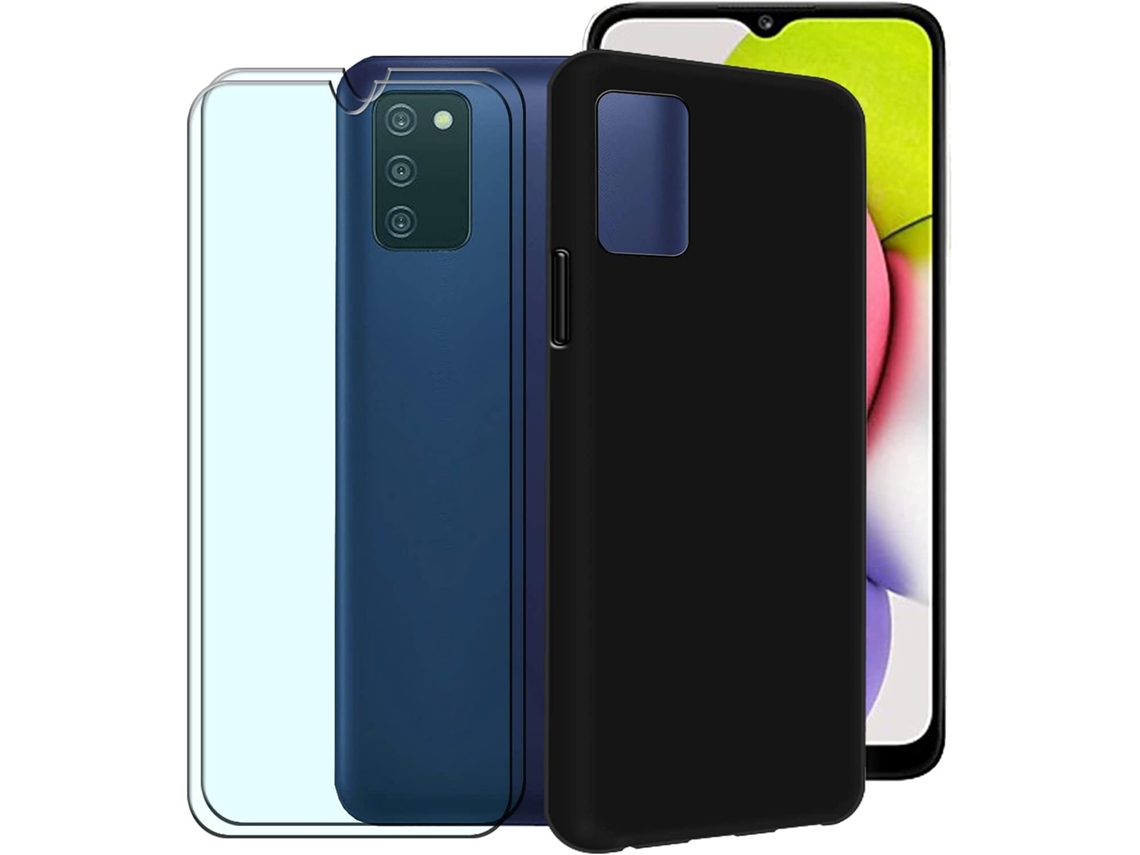 Conjunto de Protectores de Pantalla Protetora para Samsung Galaxy A03 S HONGWE. Negro (2un)
