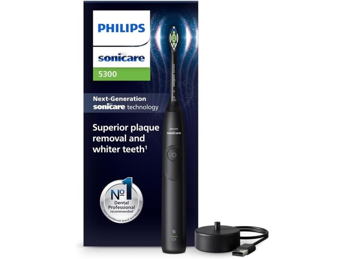 Cepillo de dientes eléctrico sónico Sonicare 5300 con 2 niveles de intensidad, alerta de presión, Easystart, Smartimer y Br Philips