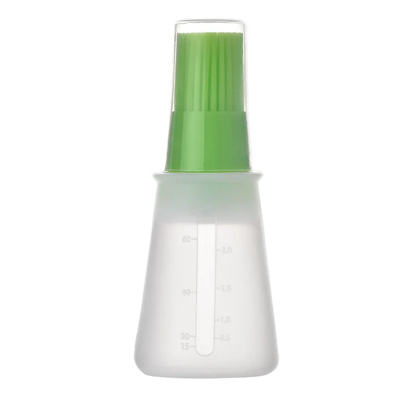 (verde) Paquete De 1 Cepillo De Silicona Para Botellas De Aceite, Con Tapa Y Cabezal De Cepillo, Cepillo Para Salsa Resistente Al Calor