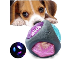 Pelota de goma resistente a las mordeduras para el cuidado dental de perros.