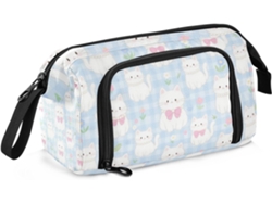 Besportble Estuche De Gran Capacidad Para Lápices Y Gato Blanco 24 X 9,5 X 15 Cm