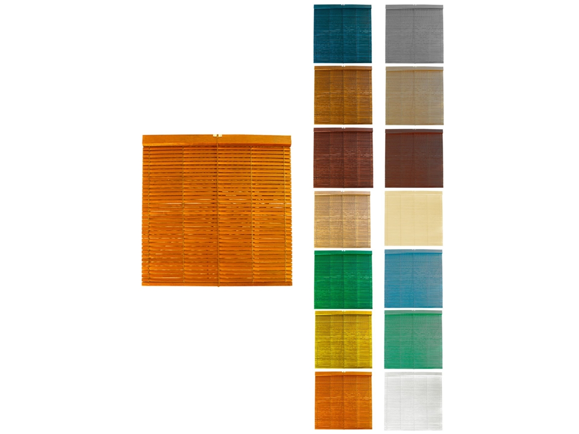 Persiana De Madera Alicantina Con Polea Metálica - Estor Enrollable Para Ventanas, Puertas, Salón Naranja (barnizada) 120 X 240 Cm