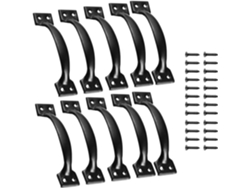 Juego De 10 Tiradores Metal Negro Para Puertas Correderas Cajones Armarios Alacenas Y Cómodas., Resistente