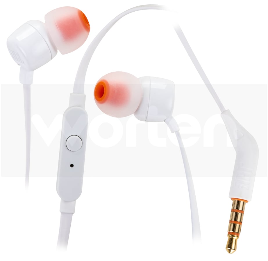 Auriculares Con Cable jbl 110 ear blanco de t110 pure bass intraaurales tipo intrauditivo color t110wht 3.5mm boton