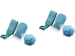 2 Prácticos Juegos De Baño Con Bolas Exfoliantes Y Limpiadoras Corporales Con Efecto Degradado.