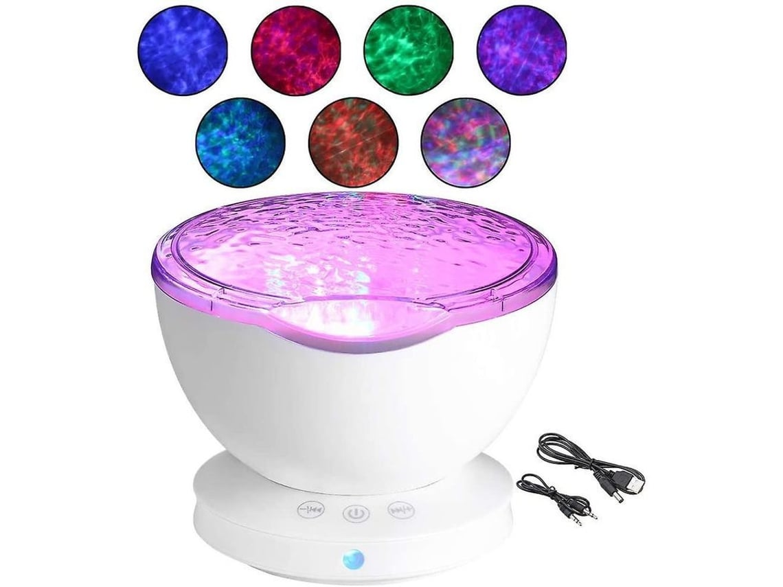 Lámpara Oceánica Con Proyección De Aurora Multicolor, Luz Nocturna Romántica Y Relajante Con Efecto De Estrellas.