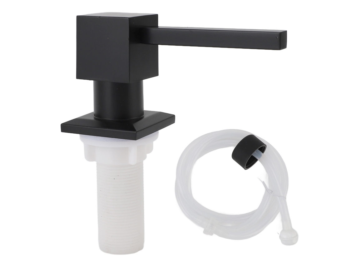 Dispensador de jabón para fregadero de cocina en aleación de zinc con bomba y tubo de extensión de silicona.