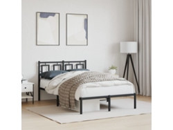 Estructura Cama Sin Colchón Con Cabecero Metal Negro 120x190 Cm