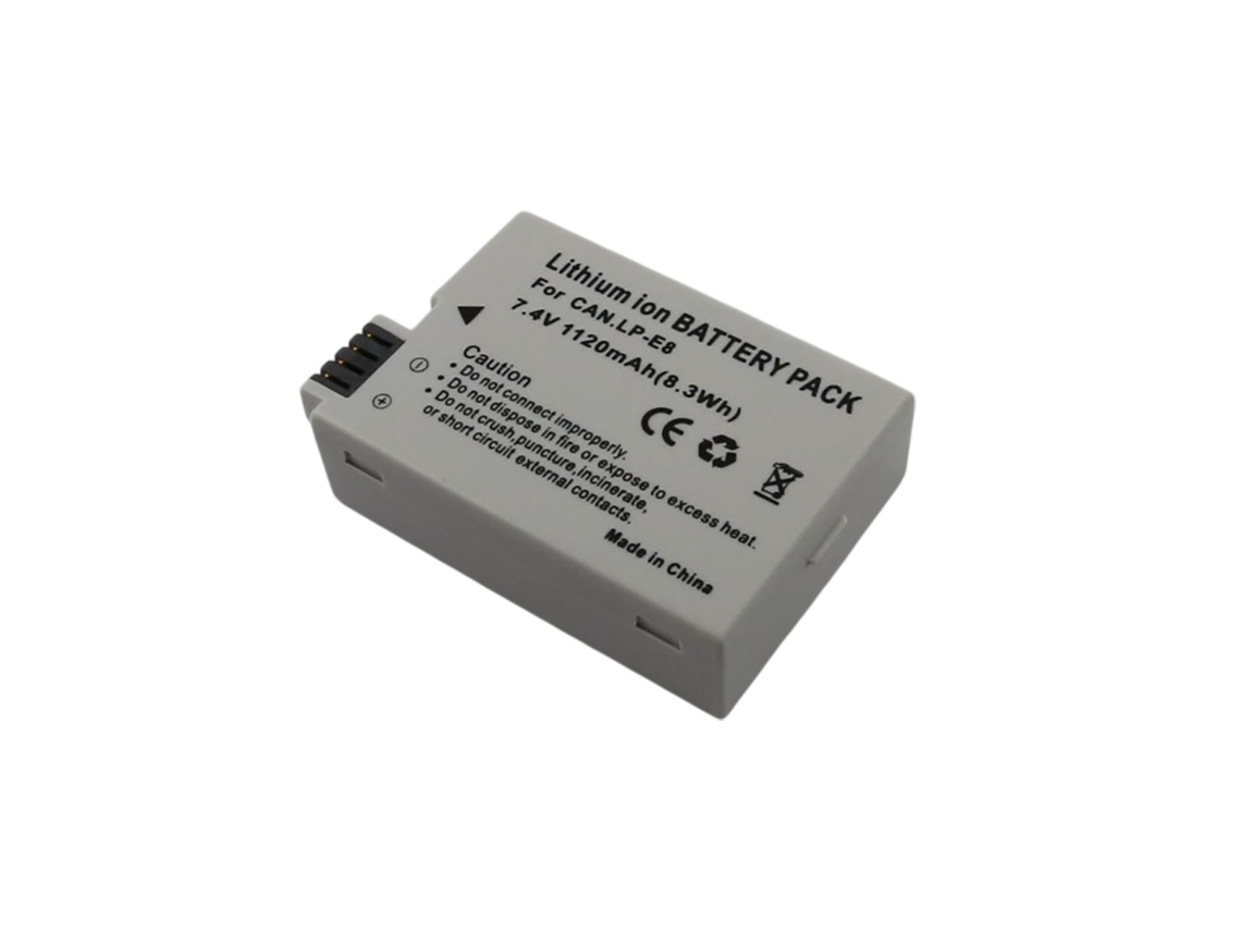 Batería de iones de litio de 7,4 V para cámara Canon EOS de 1120 mAh compatible con LP E8 White Avizar