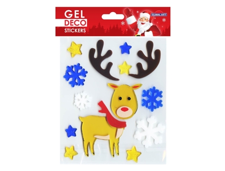 Pegatinas de gel para ventanas de Navidad - Reno de Navidad