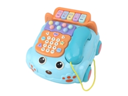 Teléfono De Juguete Para Bebés Con Música, Luces, Dibujos Animados, Educación Bilingüe Interactiva Para Niños, Azul